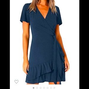 Wrap dress, color: navy. Brand: Kate kasin